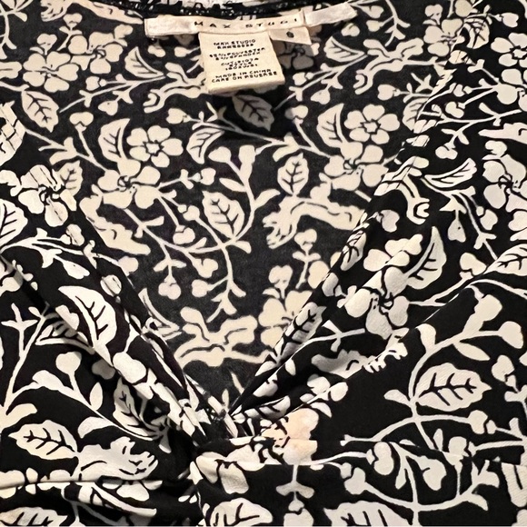 Max Studio Size S Floral Black & White Midi Dress - Picture 5 of 5